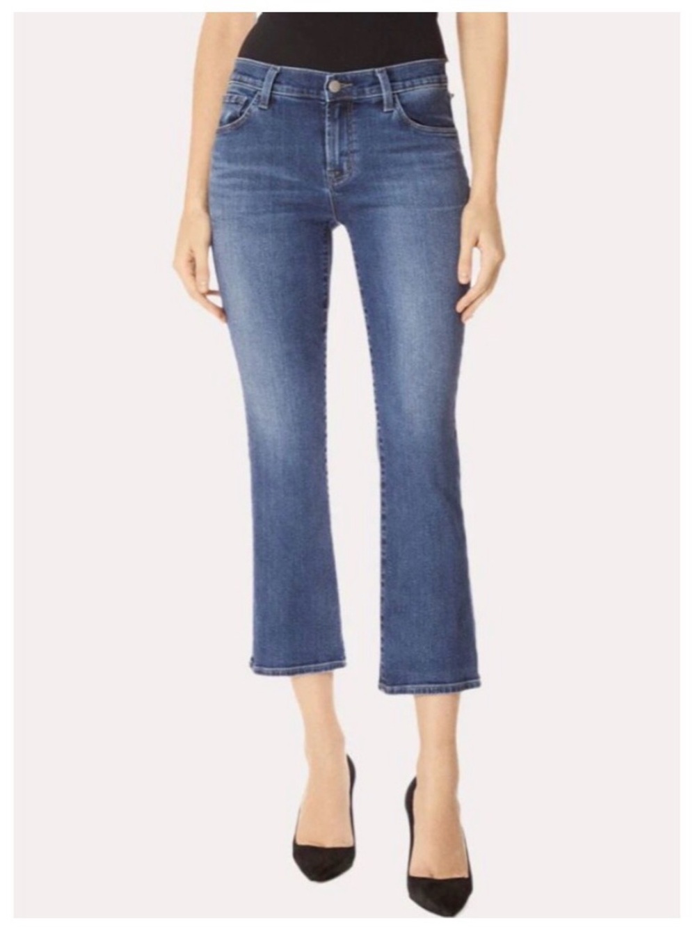 J Brand Selena Cropped Bootcut Jeans in Medium Blue